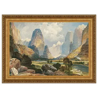 Valley of Babbling Waters Utah Framed Canvas Replica Painting: Medium