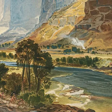 Valley of Babbling Waters Utah Framed Canvas Replica Painting: Large