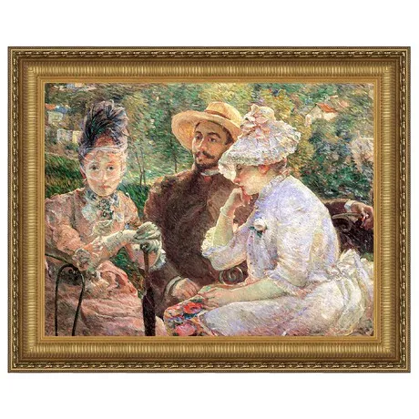 On The Terrace at Sevres Framed Canvas Replica Painting: Grande