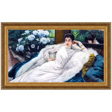 Portrait of Clotilde Briatte Framed Canvas Replica Painting: Large