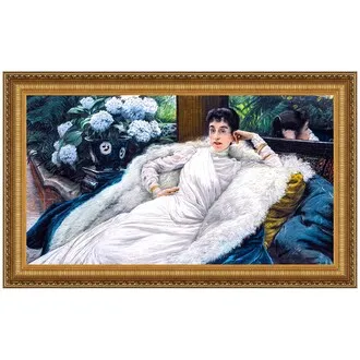 Portrait of Clotilde Briatte Framed Canvas Replica Painting: Large