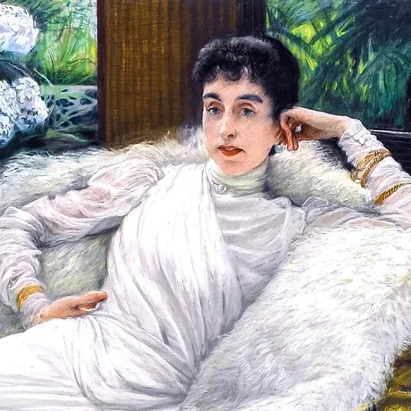 Portrait of Clotilde Briatte Framed Canvas Replica Painting: Grande