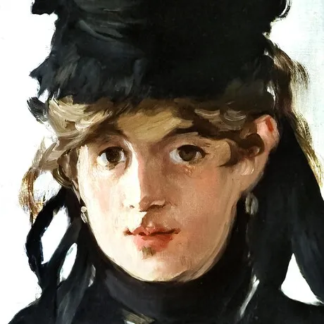 Berthe Morisot with a Bouquet of Violets Framed Canvas Replica Painting: Medium