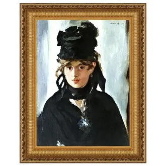 Berthe Morisot with a Bouquet of Violets Framed Canvas Replica Painting: Large