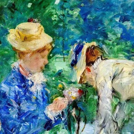 In the Bois de Boulogne Framed Canvas Replica Painting: Grande