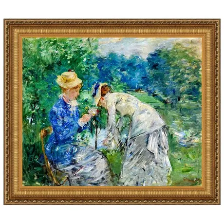 In the Bois de Boulogne Framed Canvas Replica Painting: Grande