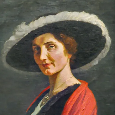 Portrait of Helene Rumpf Framed Canvas Replica Painting: Small