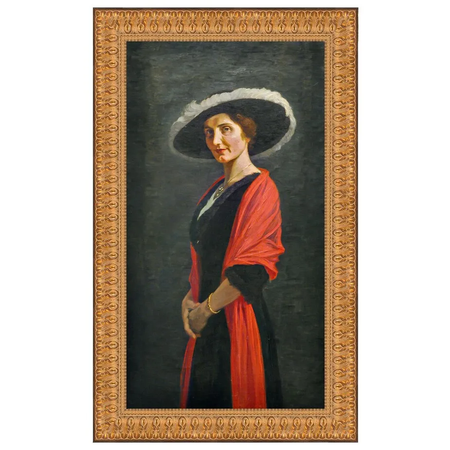 Portrait of Helene Rumpf Framed Canvas Replica Painting: Grande