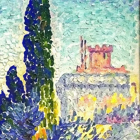 Cypresses at Cagnes Framed Canvas Replica Painting: Medium