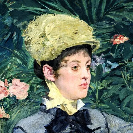 In the Conservatory Framed Canvas Replica Painting: Small