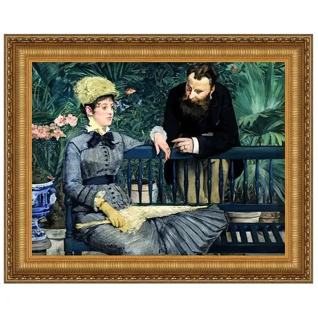 In the Conservatory Framed Canvas Replica Painting: Large