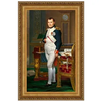 Emperor Napoleon in His Study Framed Canvas Replica Painting: Medium