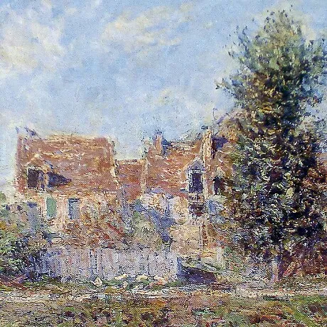 La Berge De La Seine Framed Canvas Replica Painting: Small