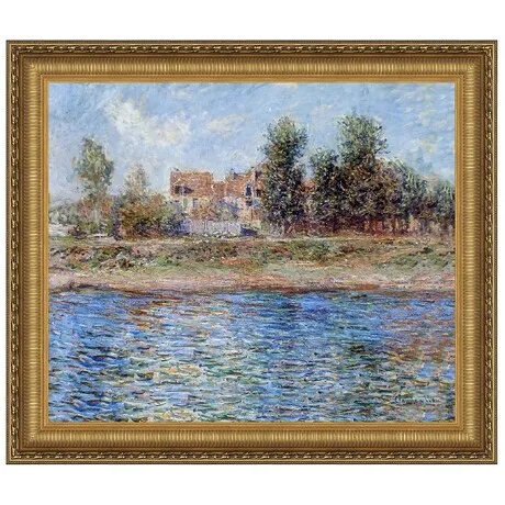 La Berge De La Seine Framed Canvas Replica Painting: Small