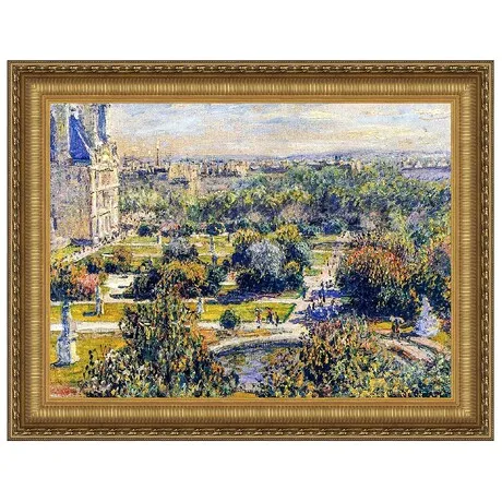 View of the Tuileries Garden Framed Canvas Replica Painting: Small