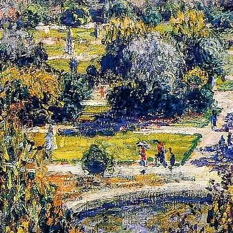 View of the Tuileries Garden Framed Canvas Replica Painting: Medium