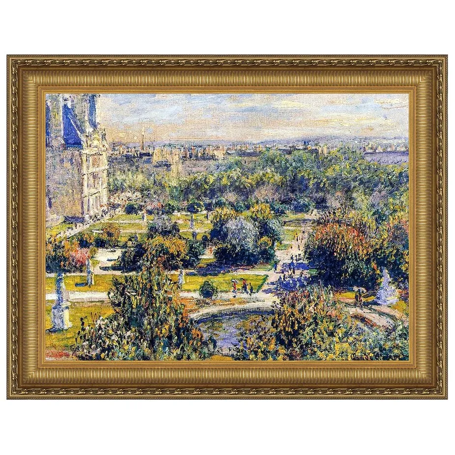 View of the Tuileries Garden Framed Canvas Replica Painting: Medium