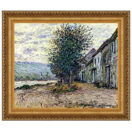 Banks of the Seine Framed Canvas Replica Painting: Small