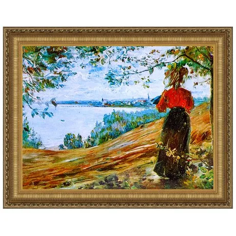 Bay of Gdansk near Sopot Framed Canvas Replica Painting: Large