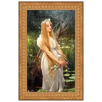 Ophelia Framed Canvas Replica Painting: Grande