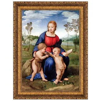 Madonna of the Goldfinch Framed Canvas Replica Painting: Large