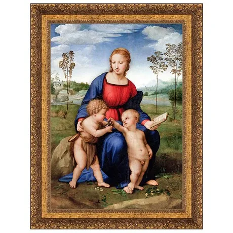 Madonna of the Goldfinch Framed Canvas Replica Painting: Grande