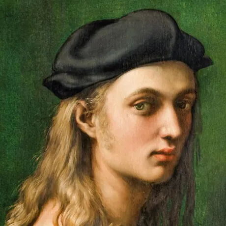 Portrait of Bindo Altoviti Framed Canvas Replica Painting: Large