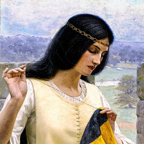 Stitching the Standard Framed Canvas Replica Painting: Grande