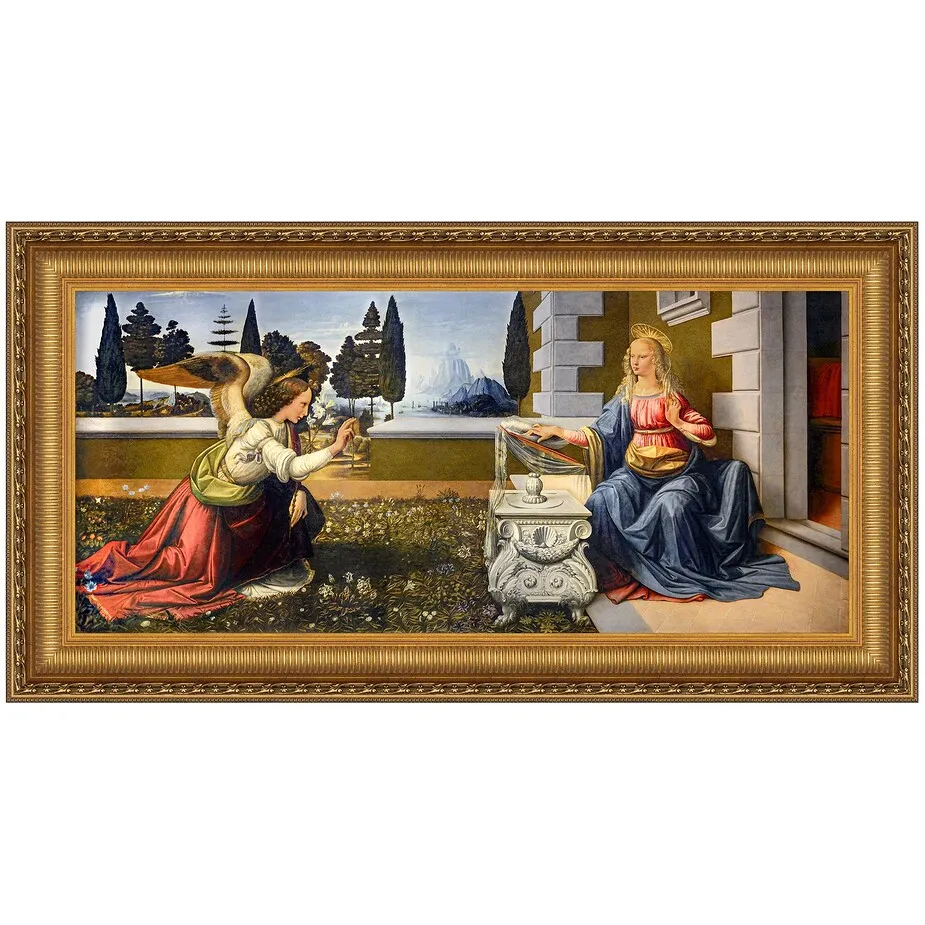 The Annunciation Framed Canvas Replica Painting: Small