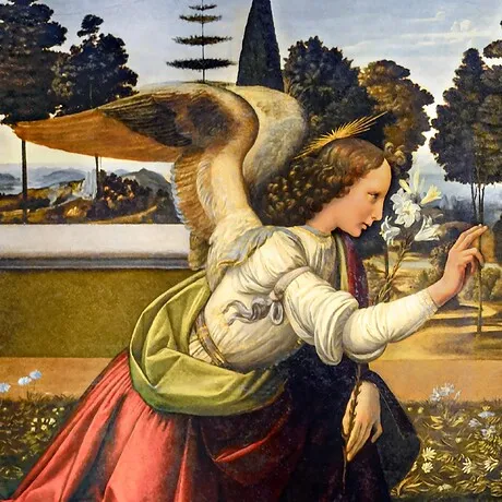 The Annunciation Framed Canvas Replica Painting: Grande