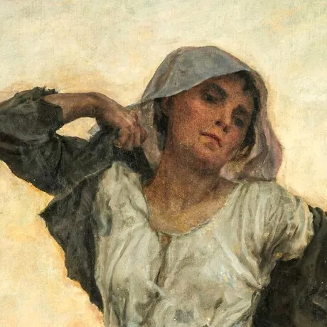 The Tired Gleaner Framed Canvas Replica Painting: Grande
