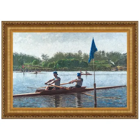 Biglin Brothers Turning the Stake Framed Canvas Replica Painting: Medium
