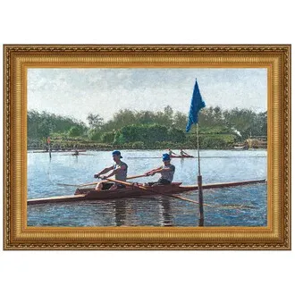 Biglin Brothers Turning the Stake Framed Canvas Replica Painting: Grande