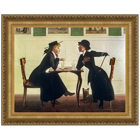 Some Little Talk of Me and Thee Framed Canvas Replica Painting: Medium