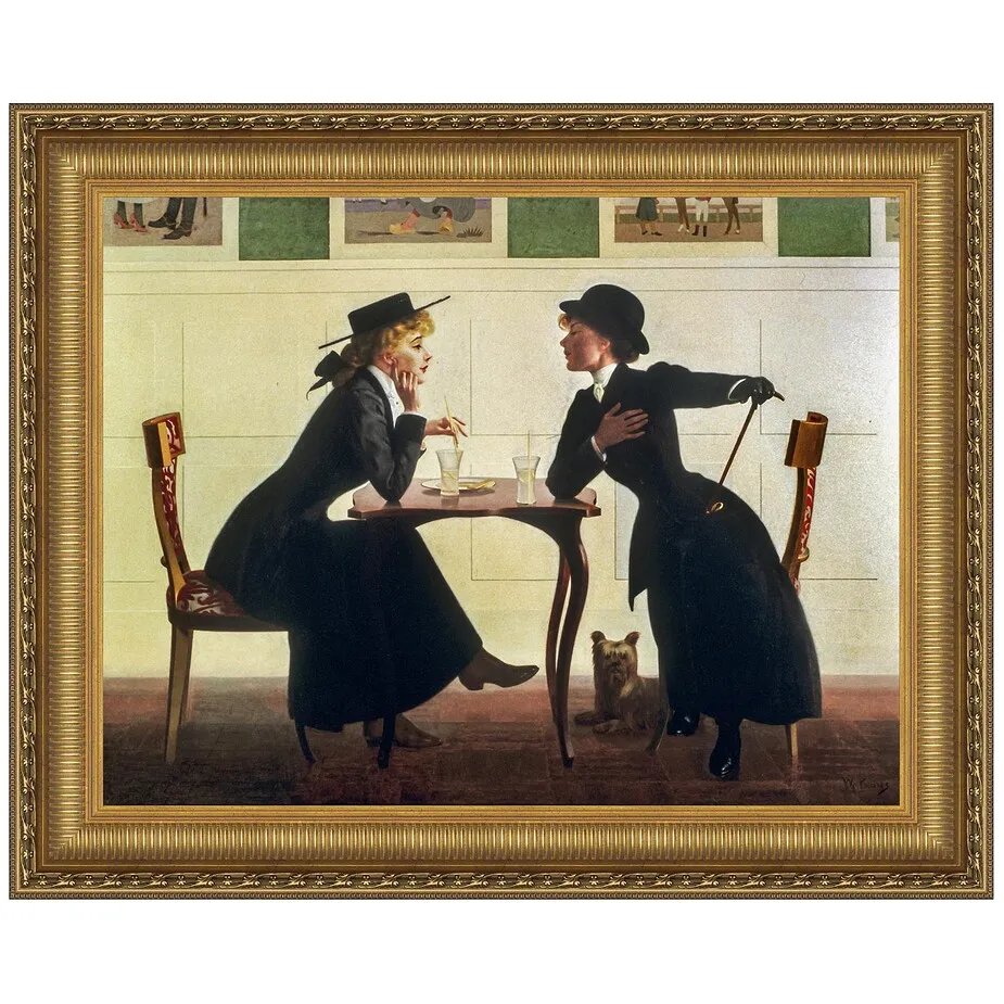 Some Little Talk of Me and Thee Framed Canvas Replica Painting: Grande