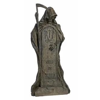 Rest in Pieces Grim Reaper Tombstone Statue