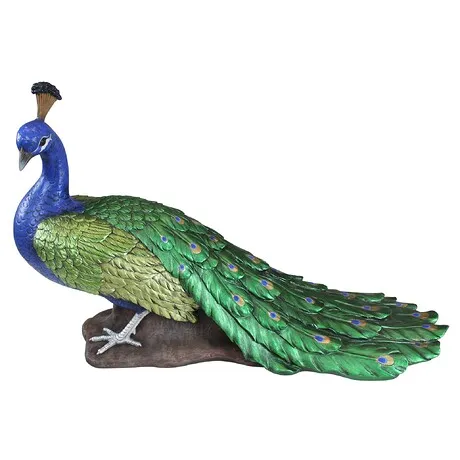 The Regal Peacock Garden Statue: Large