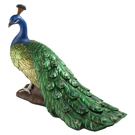 The Regal Peacock Garden Statue: Large