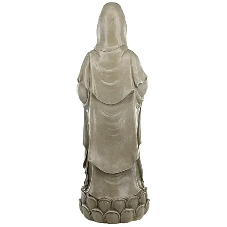 Goddess Guan Yin Standing on a Lotus Statue