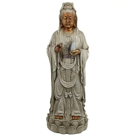 Goddess Guan Yin Standing on a Lotus Statue