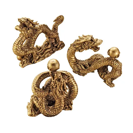 Dragons of Fortune Statues: Set of Three