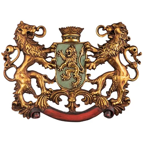Heraldic Royal Lions Coat of Arms Wall Sculpture