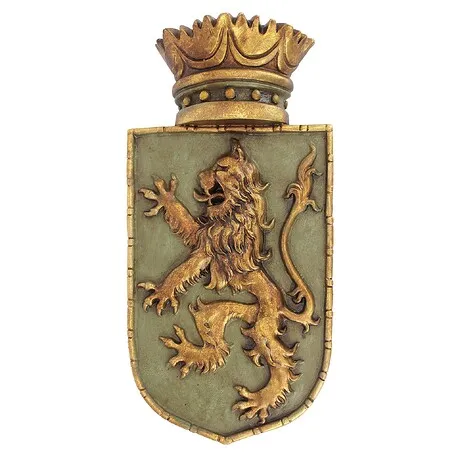 Medieval Rampant Lion Shield Wall Sculpture: Each