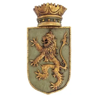 Medieval Rampant Lion Shield Wall Sculpture: Each