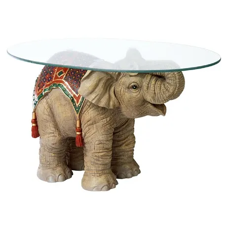 Jaipur Elephant Festival Glass-Topped Cocktail Table