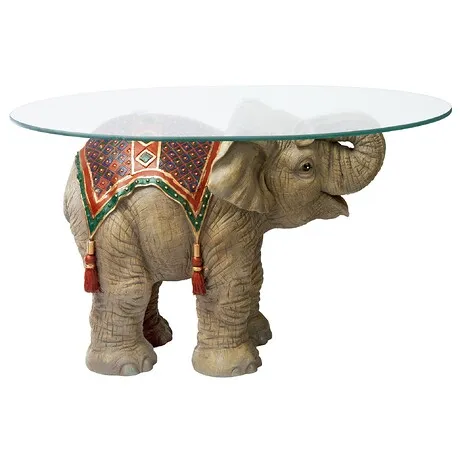 Jaipur Elephant Festival Glass-Topped Cocktail Table