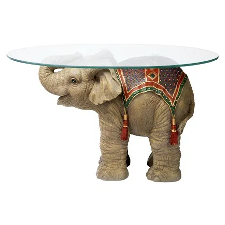 Jaipur Elephant Festival Glass-Topped Cocktail Table