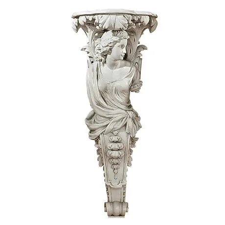 French Baroque Caryatid Facing Right Wall Sculpture