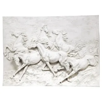 Wild Horse Stampede Frieze Wall Sculpture