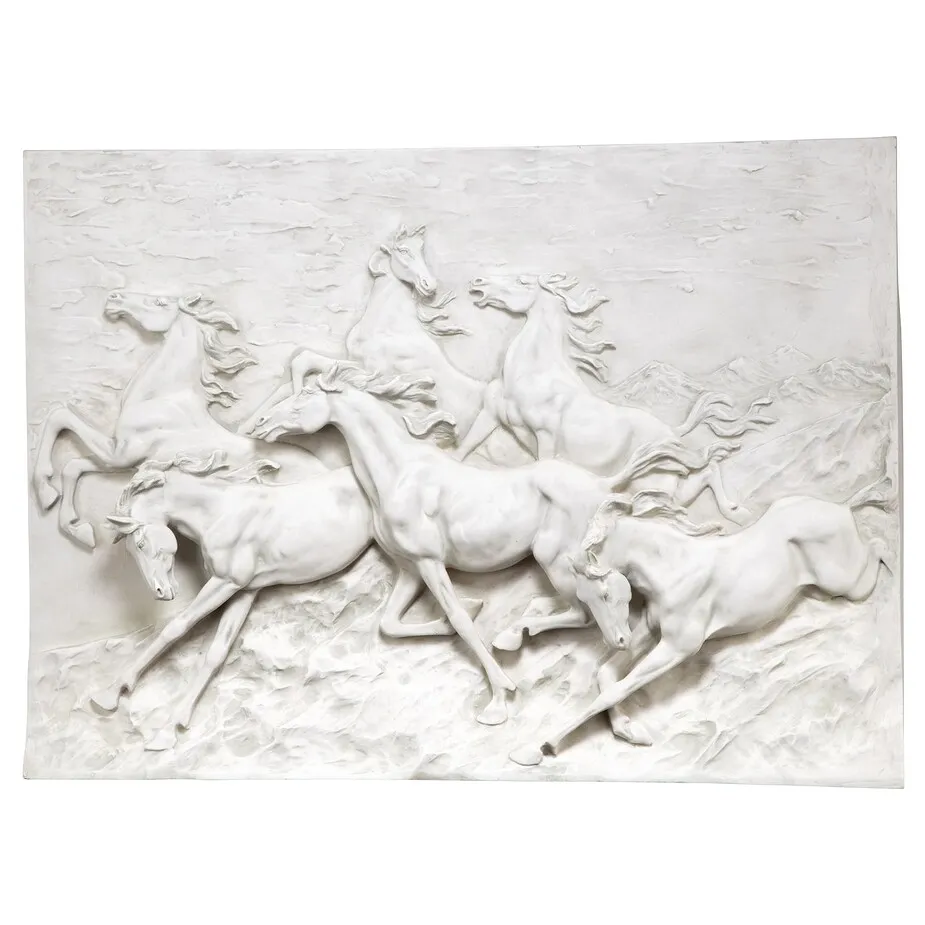 Wild Horse Stampede Frieze Wall Sculpture